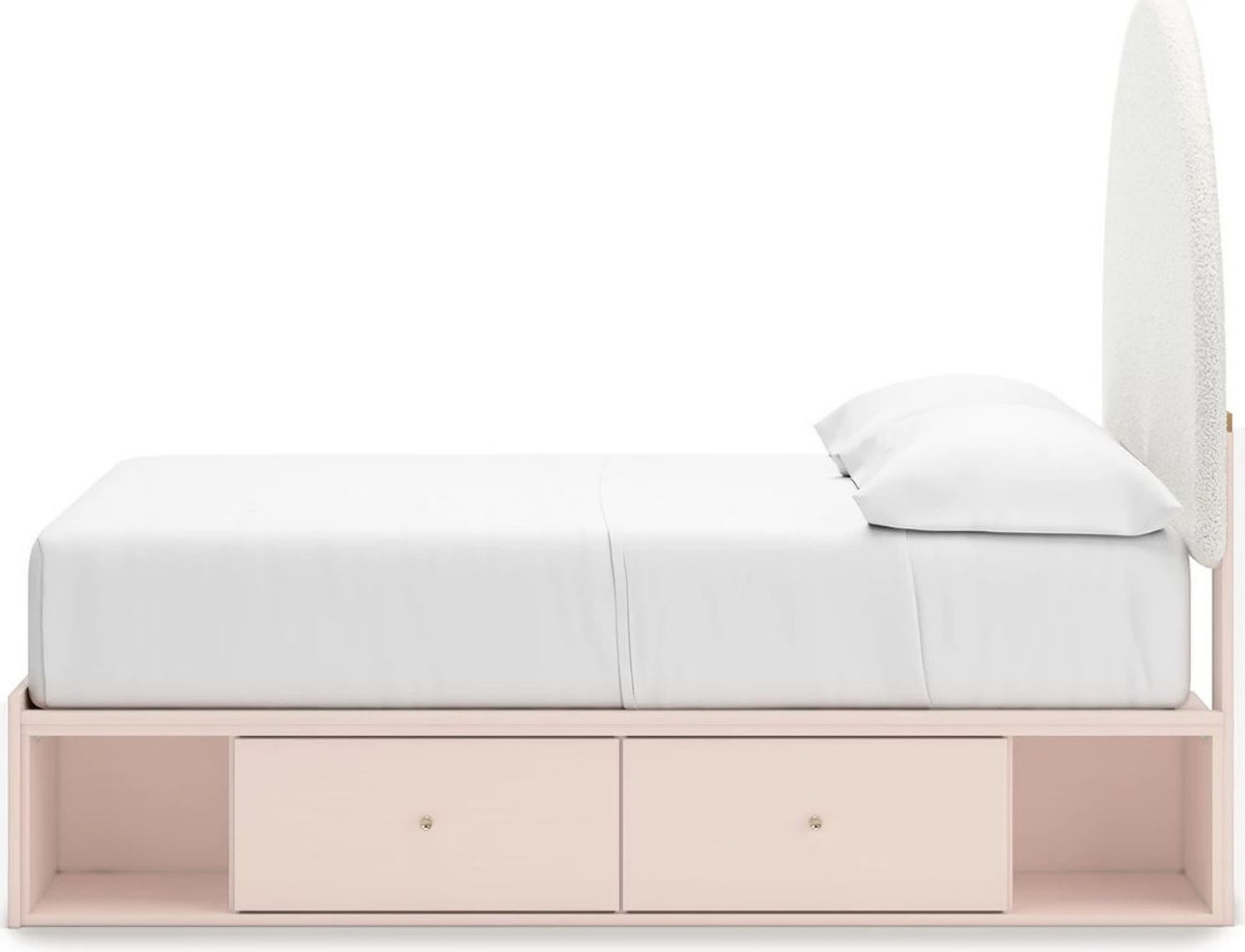 Wistenpine Full Upholstered Panel Bed with Storage In Blush B1323B15