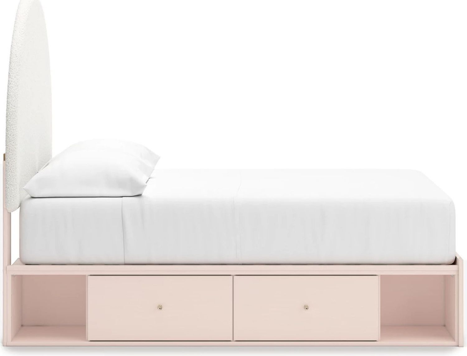 Wistenpine Full Upholstered Panel Bed with Storage In Blush B1323B15