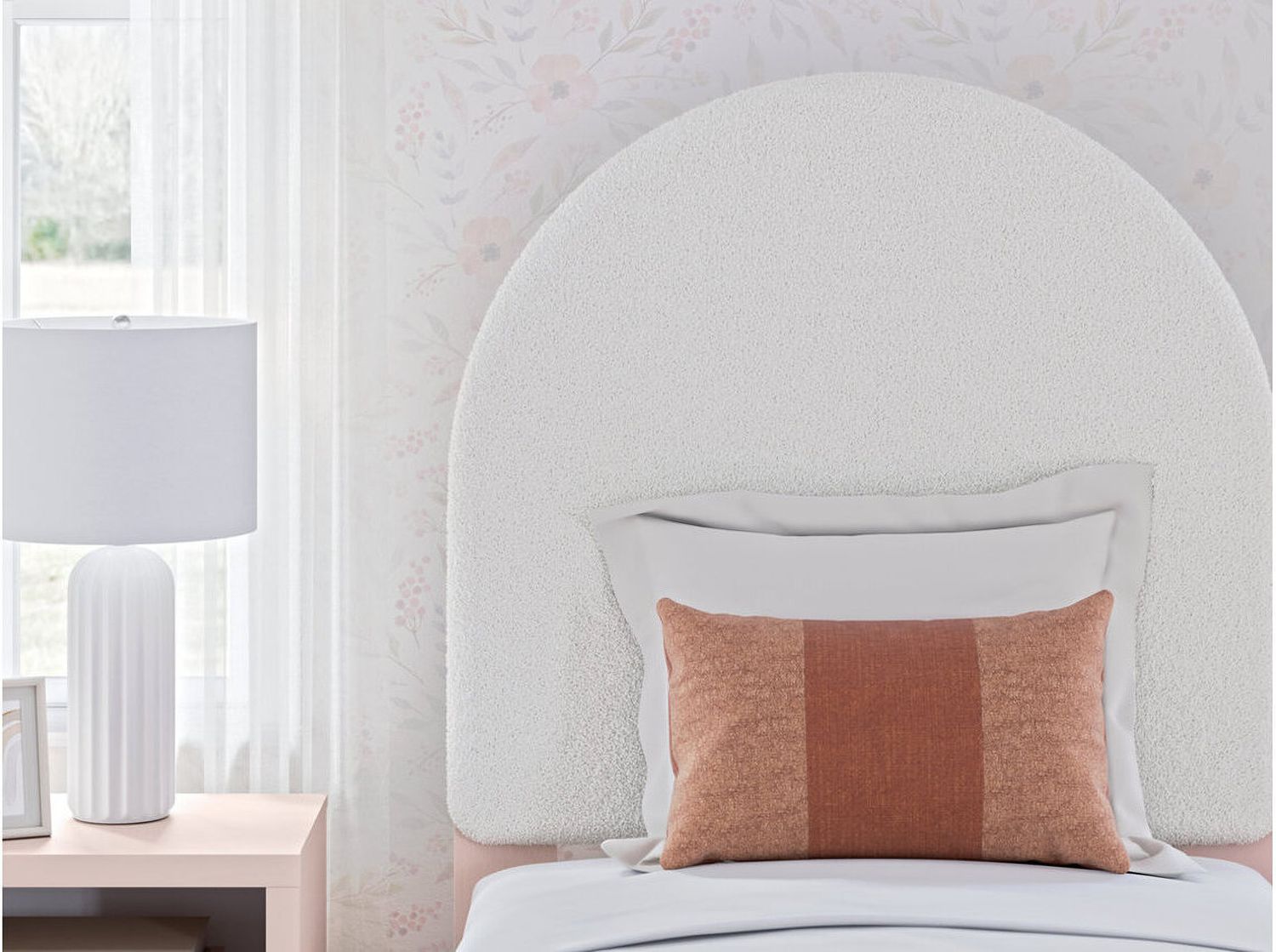 Wistenpine Twin Upholstered Panel Bed In Blush B1323B8