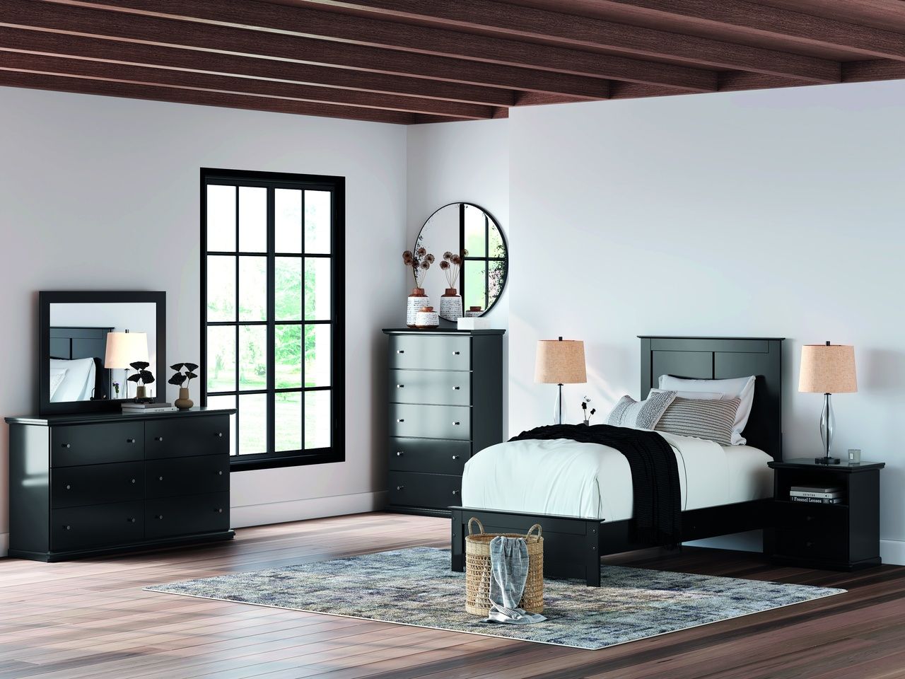 Maribel Twin Panel Bed In Black B138B51