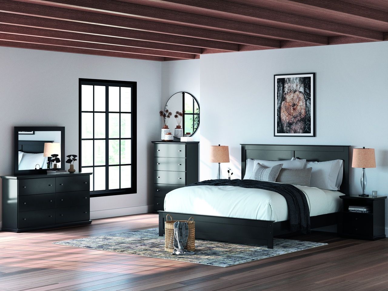 Maribel King Panel Bed In Black B138B57