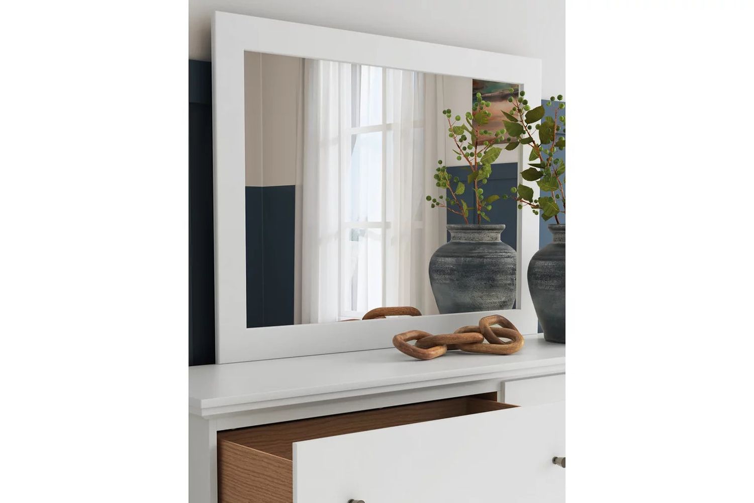 Bostwick Shoals Bedroom Mirror In White B13935