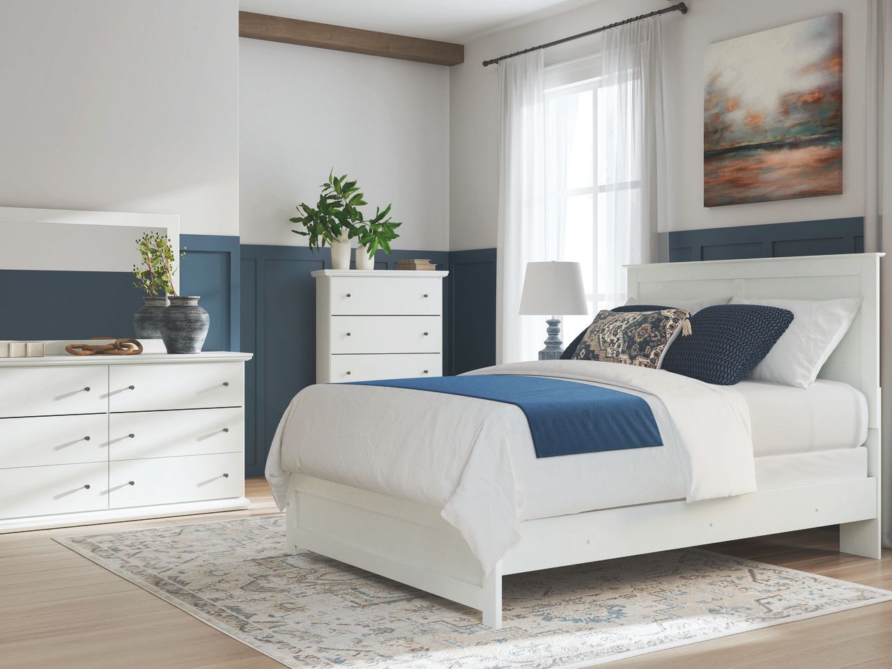 Bostwick Shoals Bedroom Mirror In White B13935