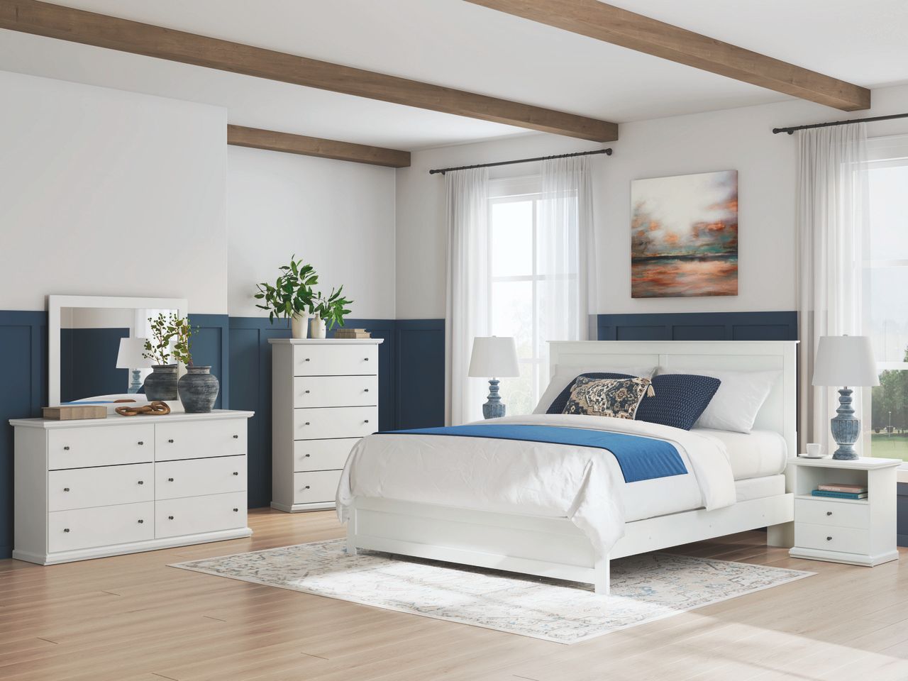 Bostwick Shoals Bedroom Mirror In White B13935
