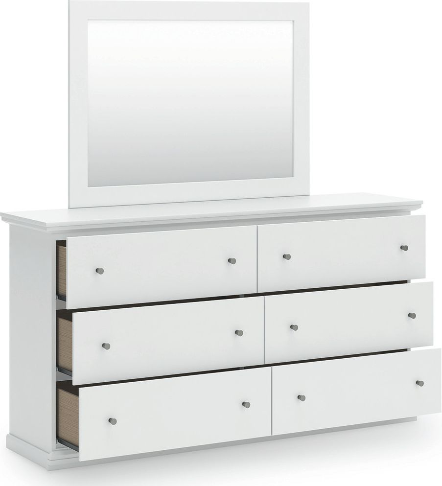 Bostwick Shoals Bedroom Mirror In White B13935