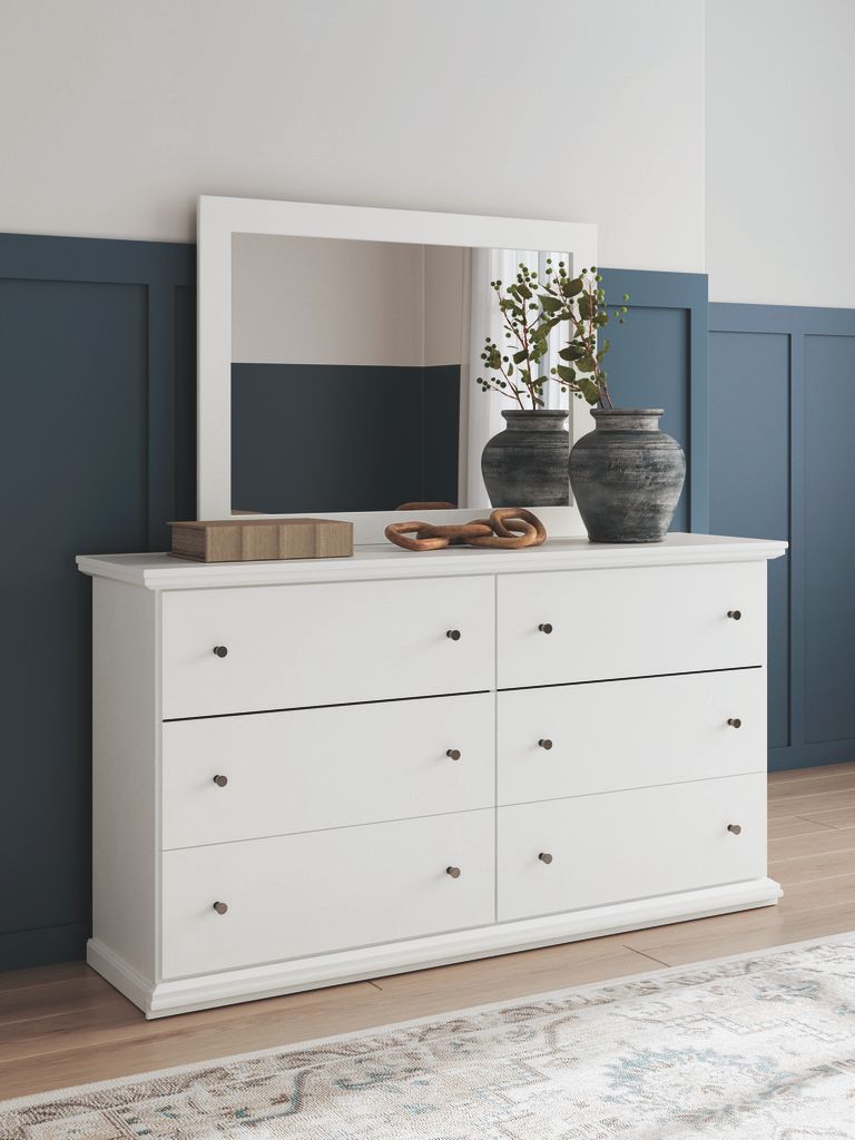 Bostwick Shoals Bedroom Mirror In White B13935