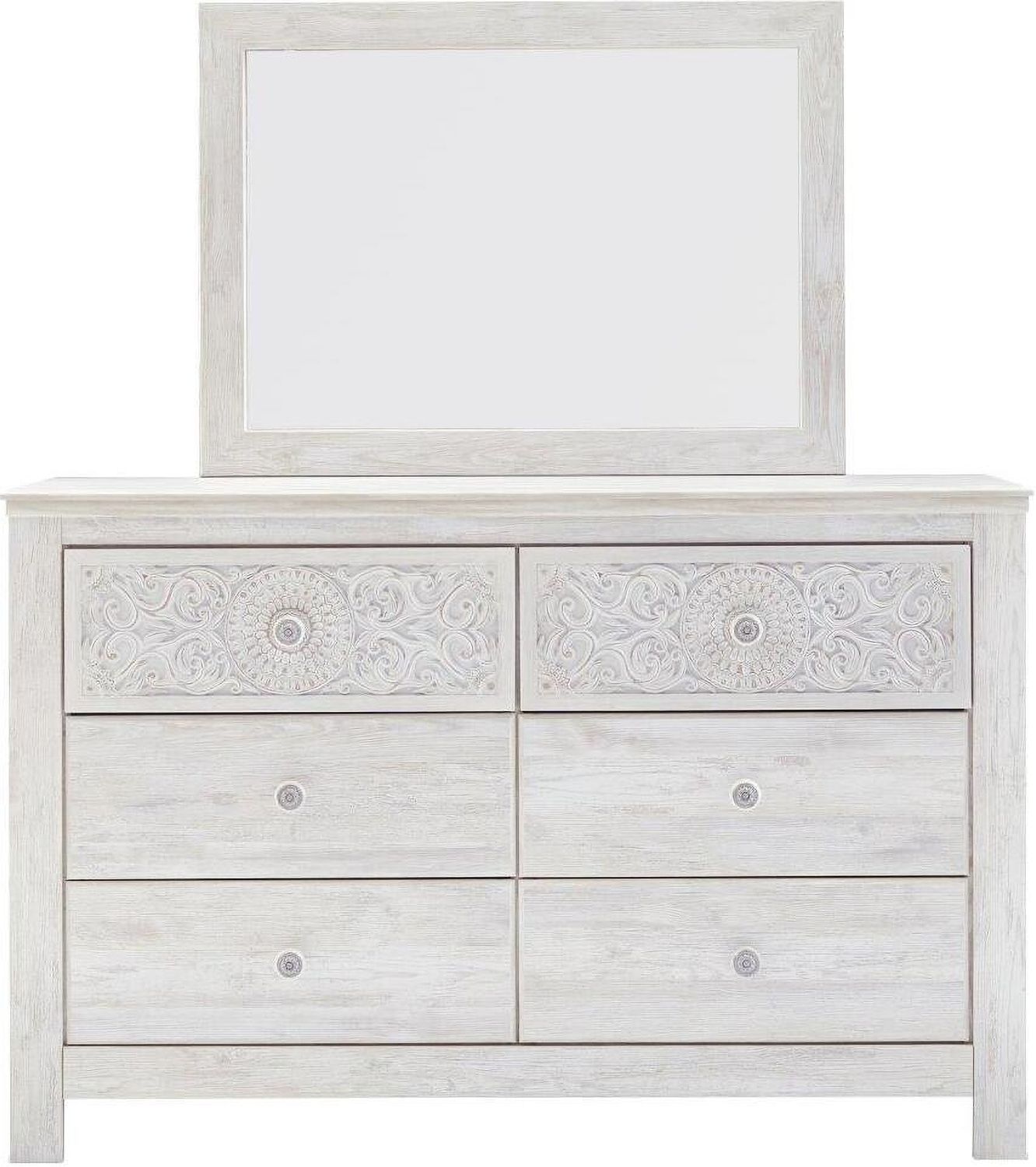 Paxberry Whitewash Bedroom Mirror B18136