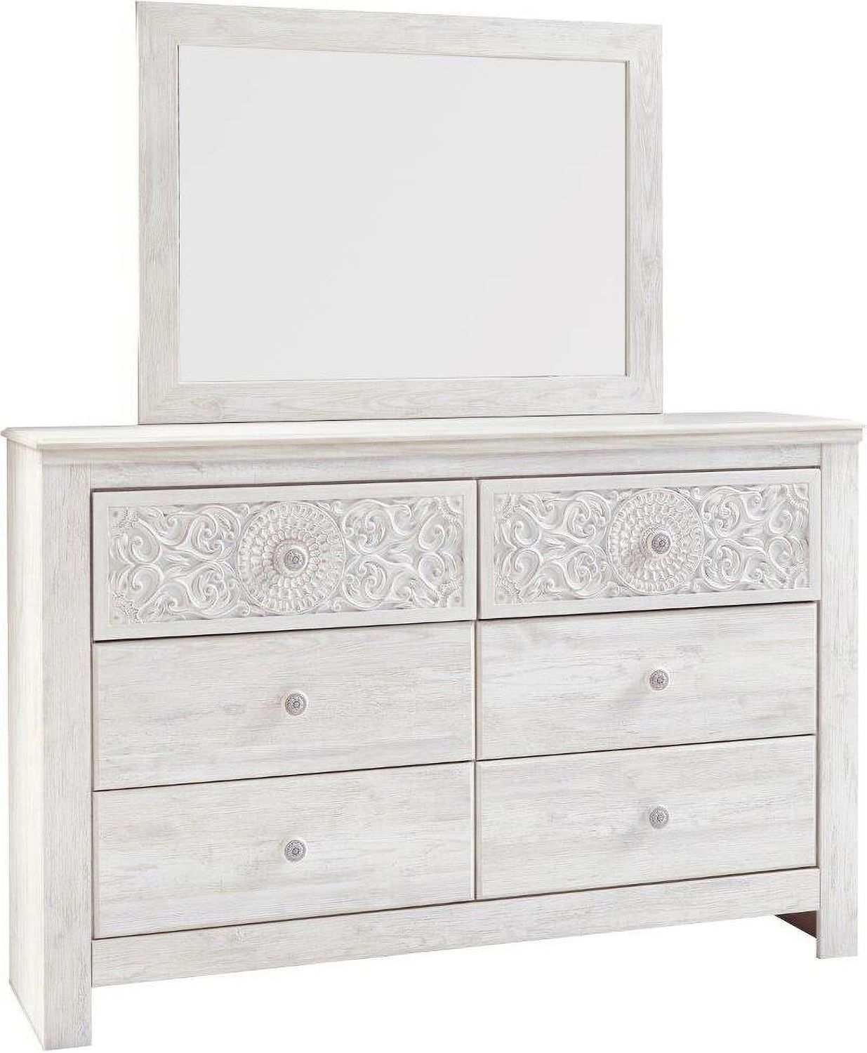 Paxberry Whitewash Bedroom Mirror B18136