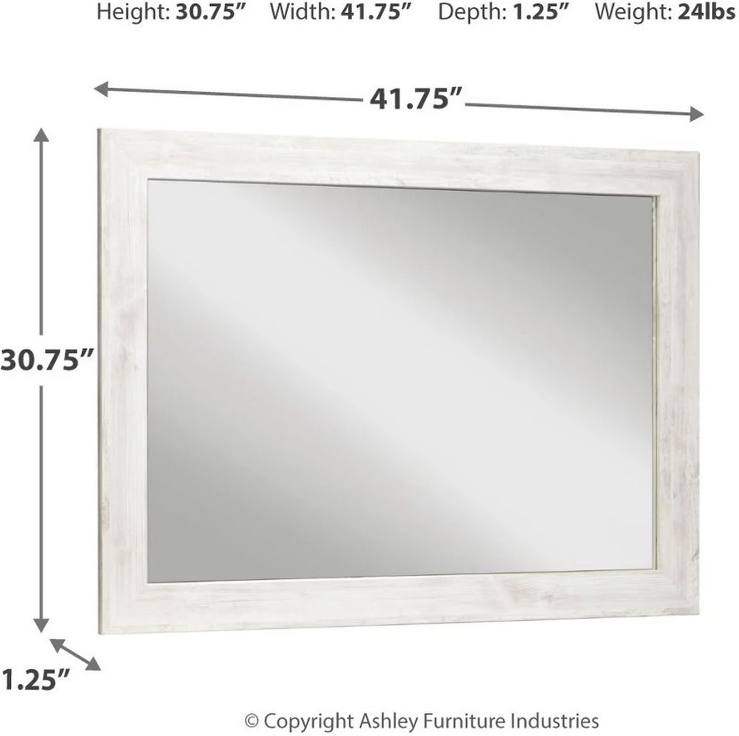 Paxberry Whitewash Bedroom Mirror B18136
