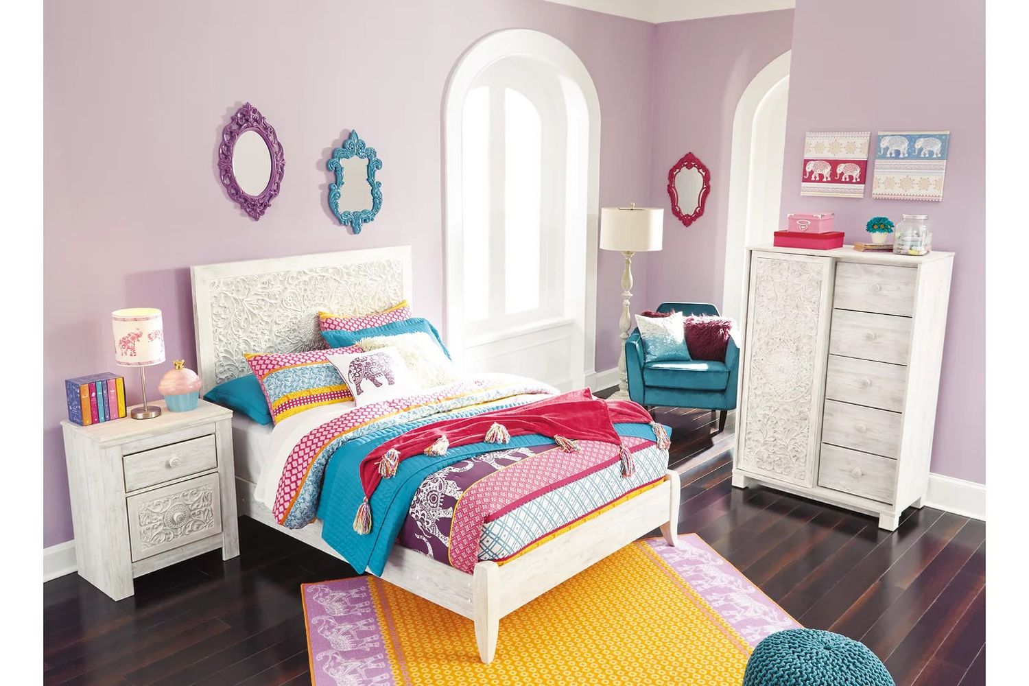 Paxberry Whitewash Twin Panel Headboard Only B18153