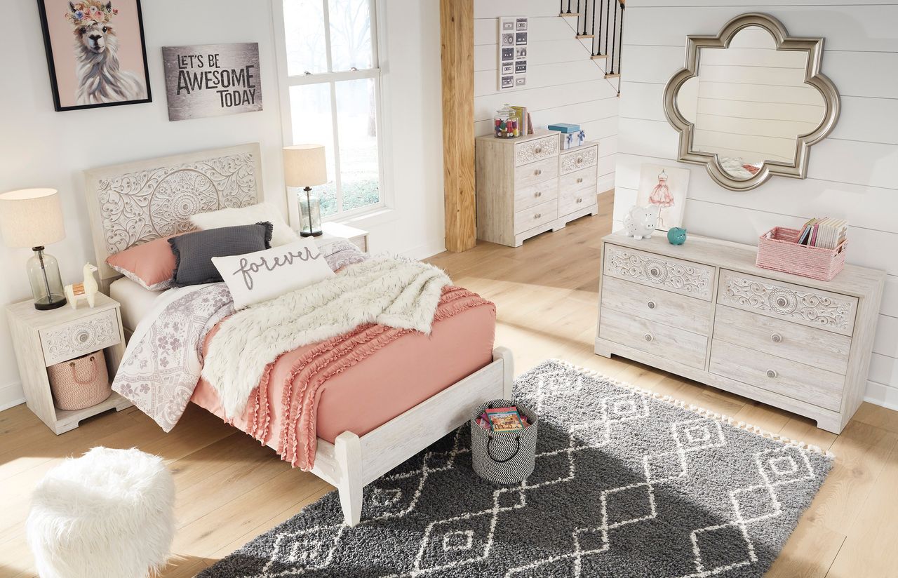 Paxberry Whitewash Twin Panel Headboard Only B18153