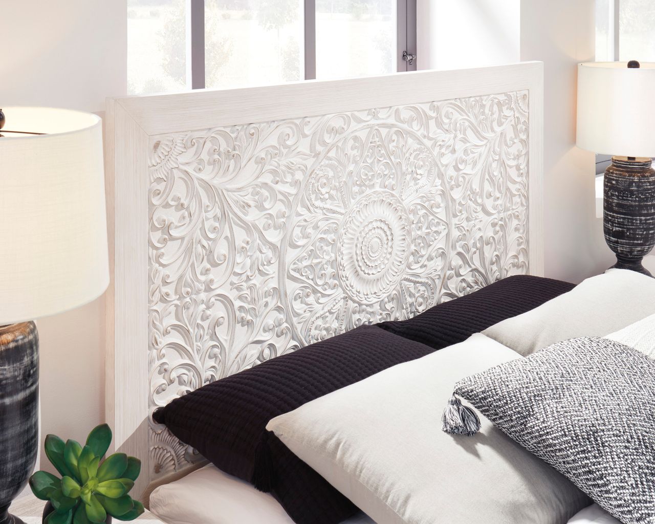 Paxberry Whitewash Queen Panel Headboard Only B18157