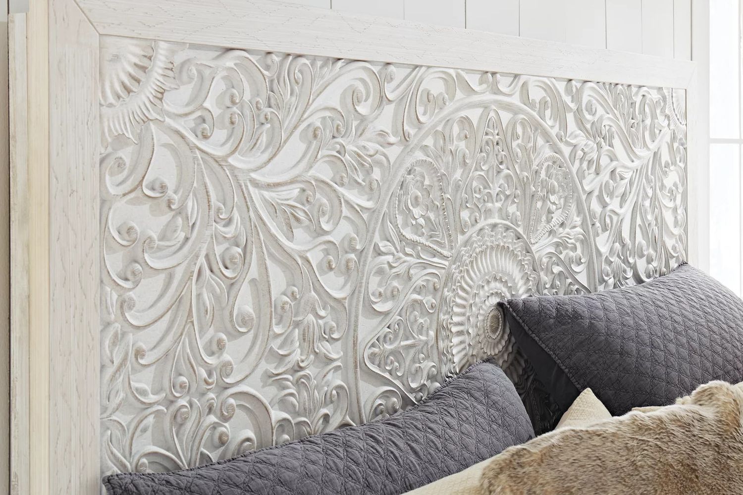 Paxberry Whitewash King Panel Headboard Only B18158