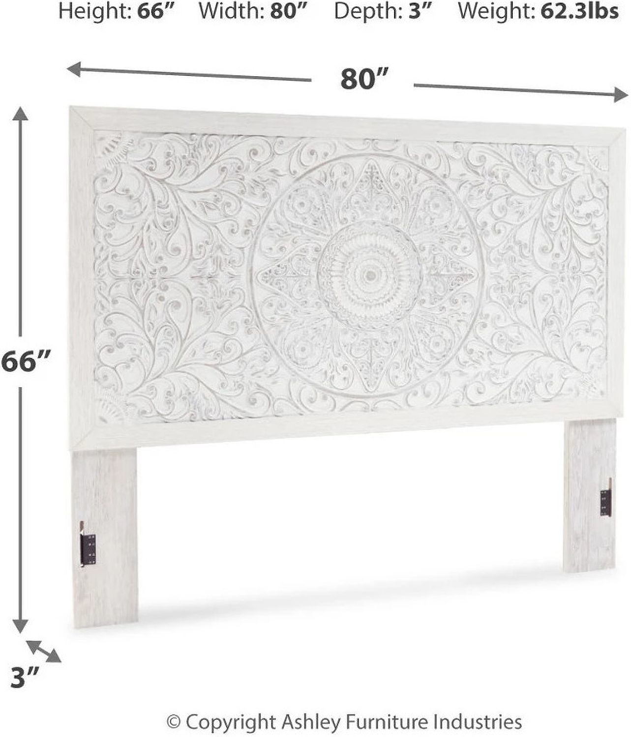 Paxberry Whitewash King Panel Headboard Only B18158