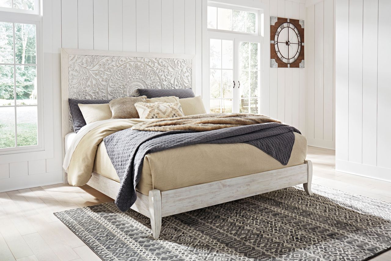 Paxberry Whitewash King Panel Headboard Only B18158