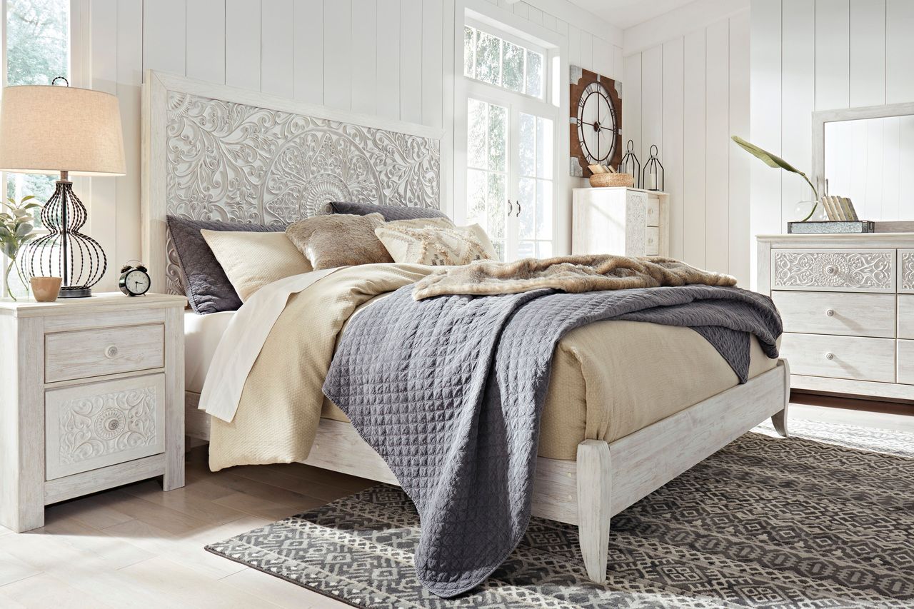 Paxberry Whitewash King Panel Headboard Only B18158