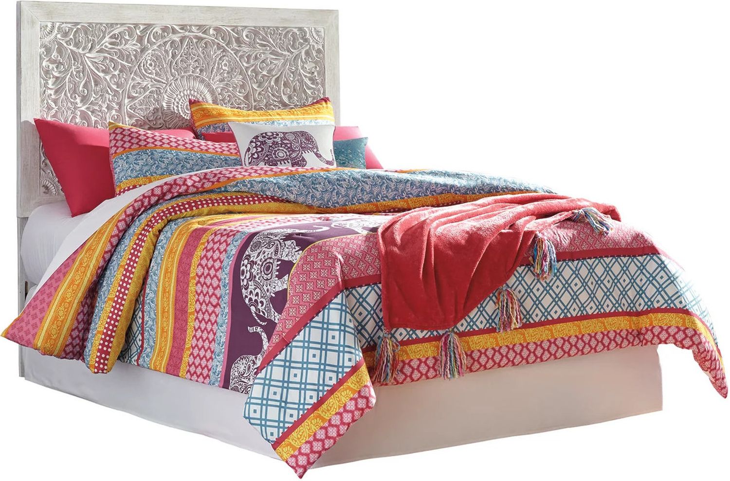 Paxberry Whitewash Full Panel Headboard Only B18187