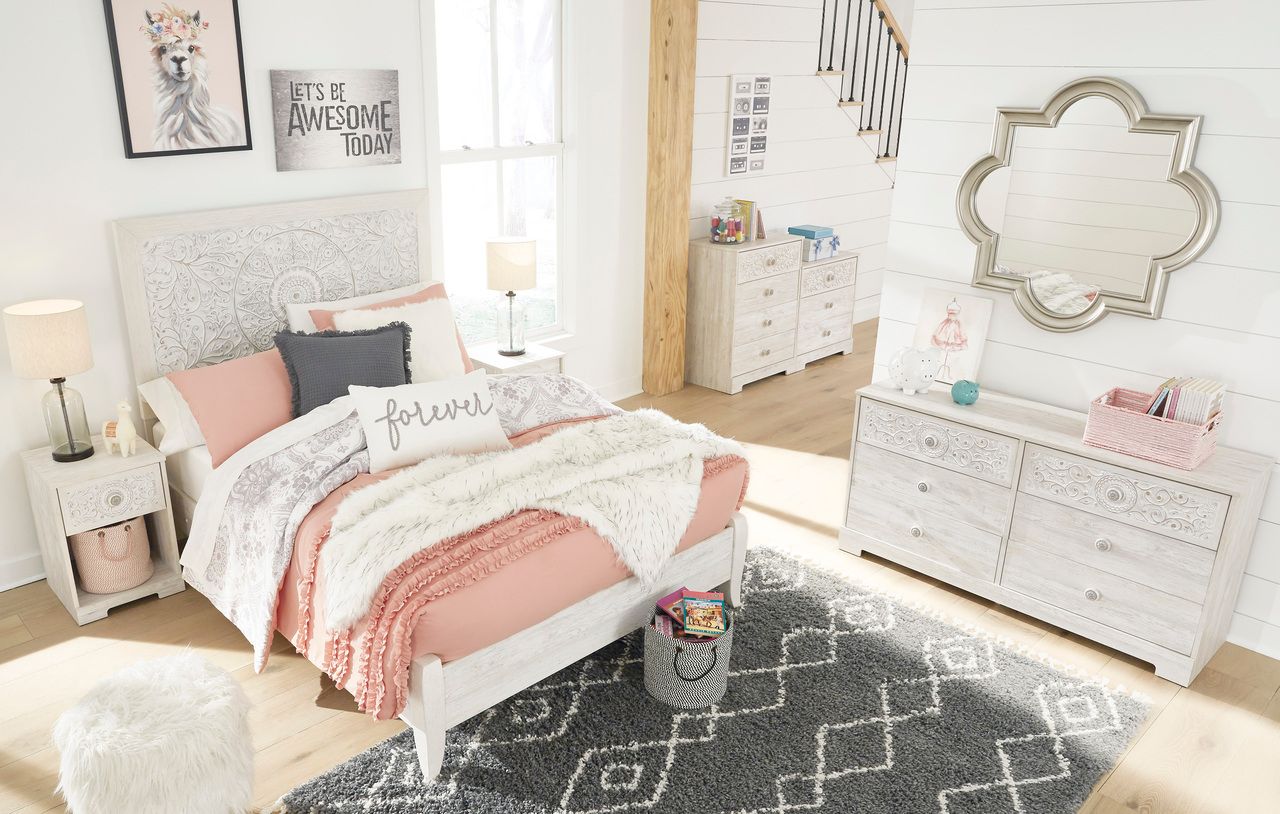 Paxberry Whitewash Full Panel Headboard Only B18187