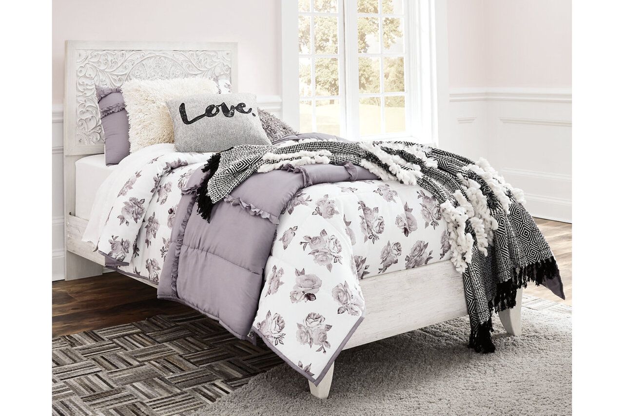 Paxberry Whitewash Twin Panel Bed B181B1