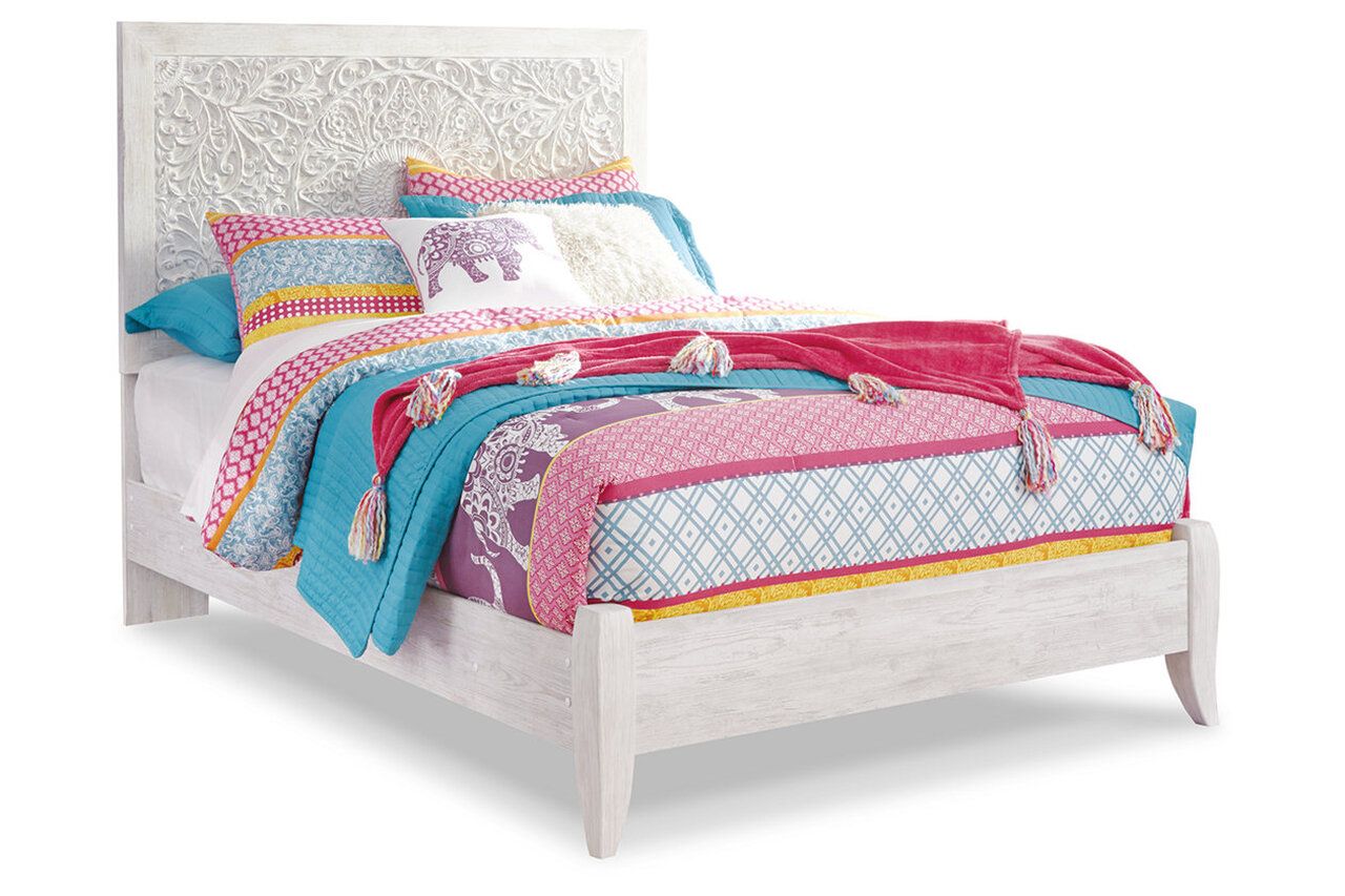 Paxberry Whitewash Twin Panel Bed B181B1