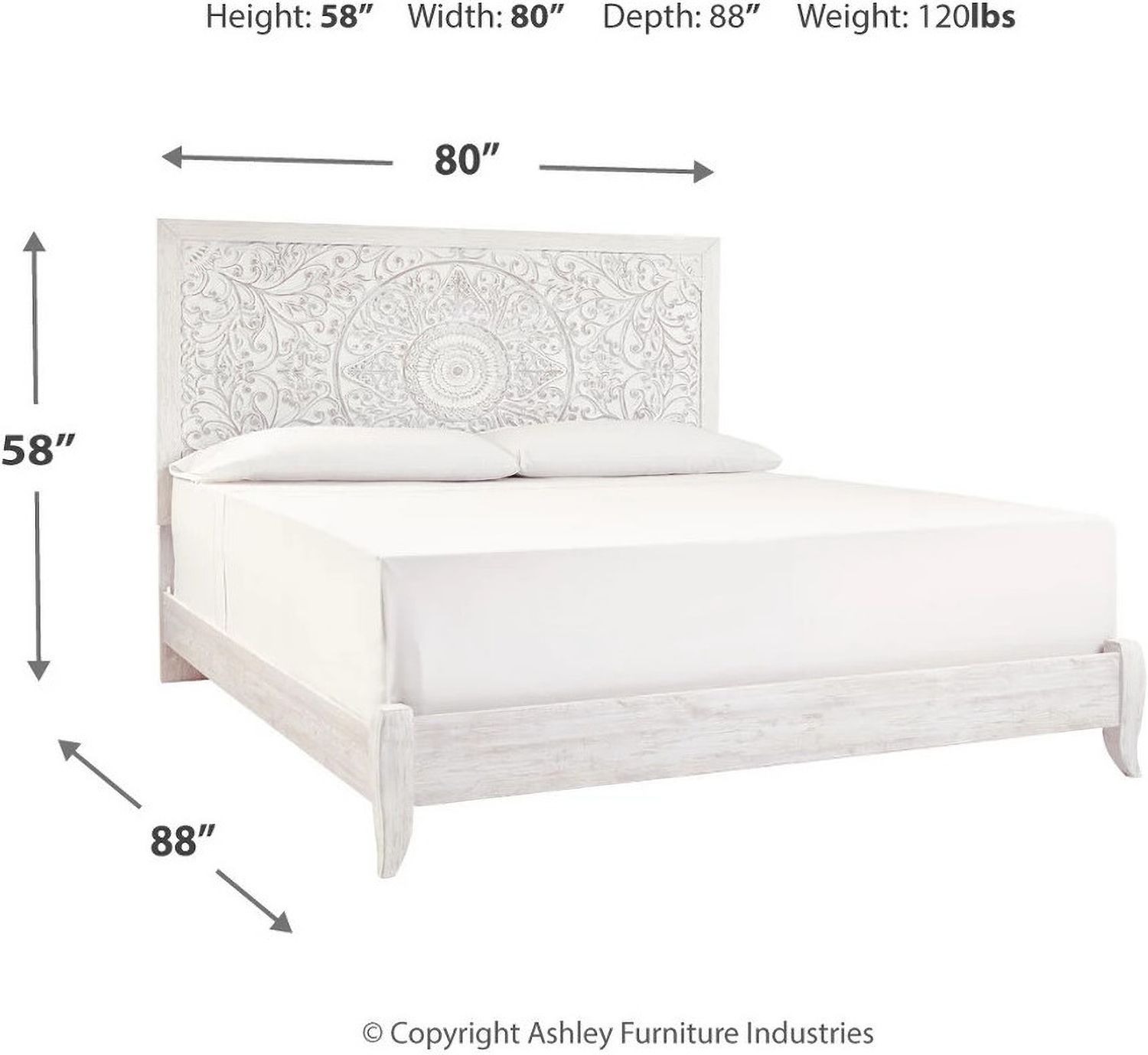 Paxberry Whitewash King Panel Bed B181B10