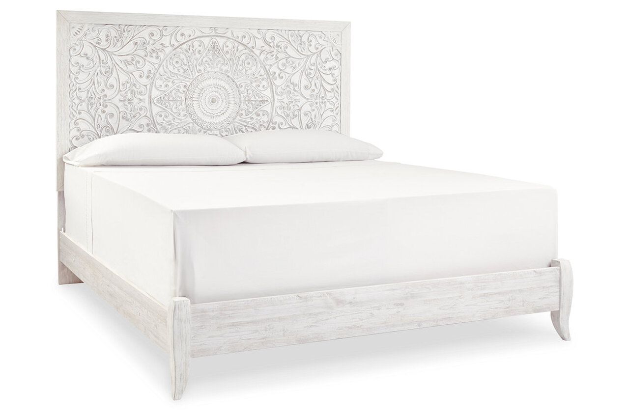 Paxberry Whitewash King Panel Bed B181B10