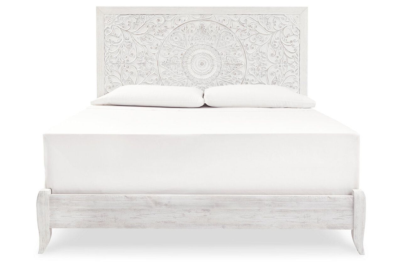 Paxberry Whitewash King Panel Bed B181B10