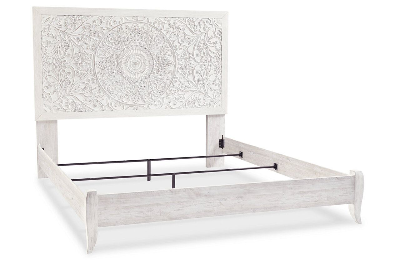 Paxberry Whitewash King Panel Bed B181B10