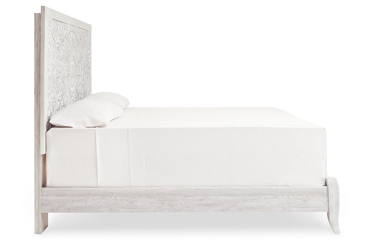 Paxberry Whitewash King Panel Bed B181B10