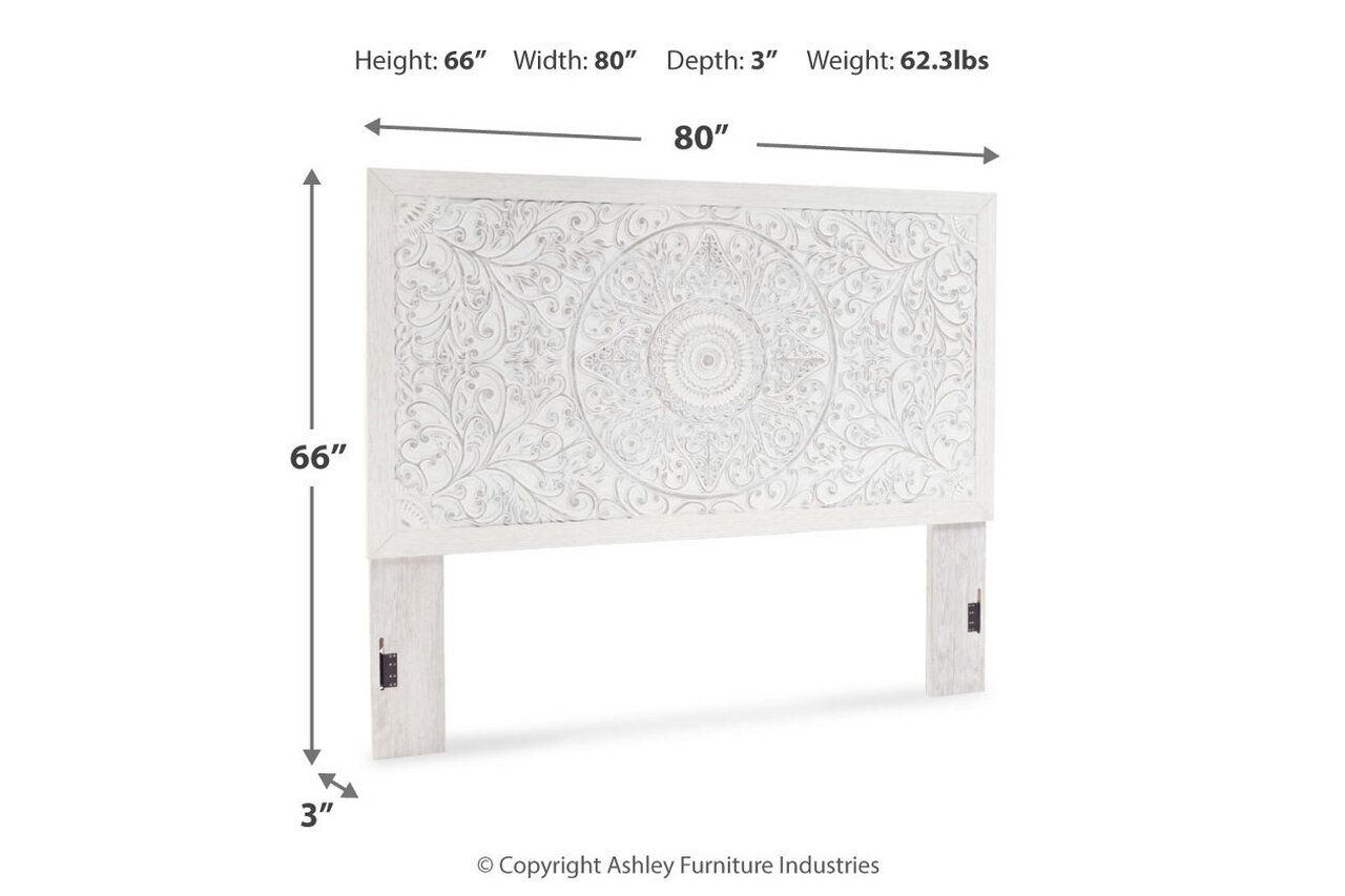 Paxberry Whitewash King Panel Bed B181B10