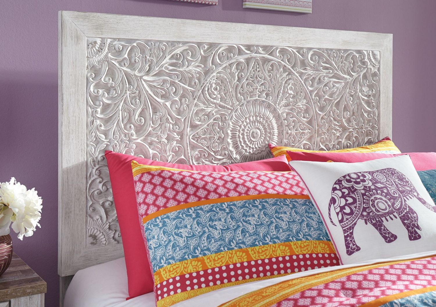 Paxberry Whitewash Full Panel Bed B181B2