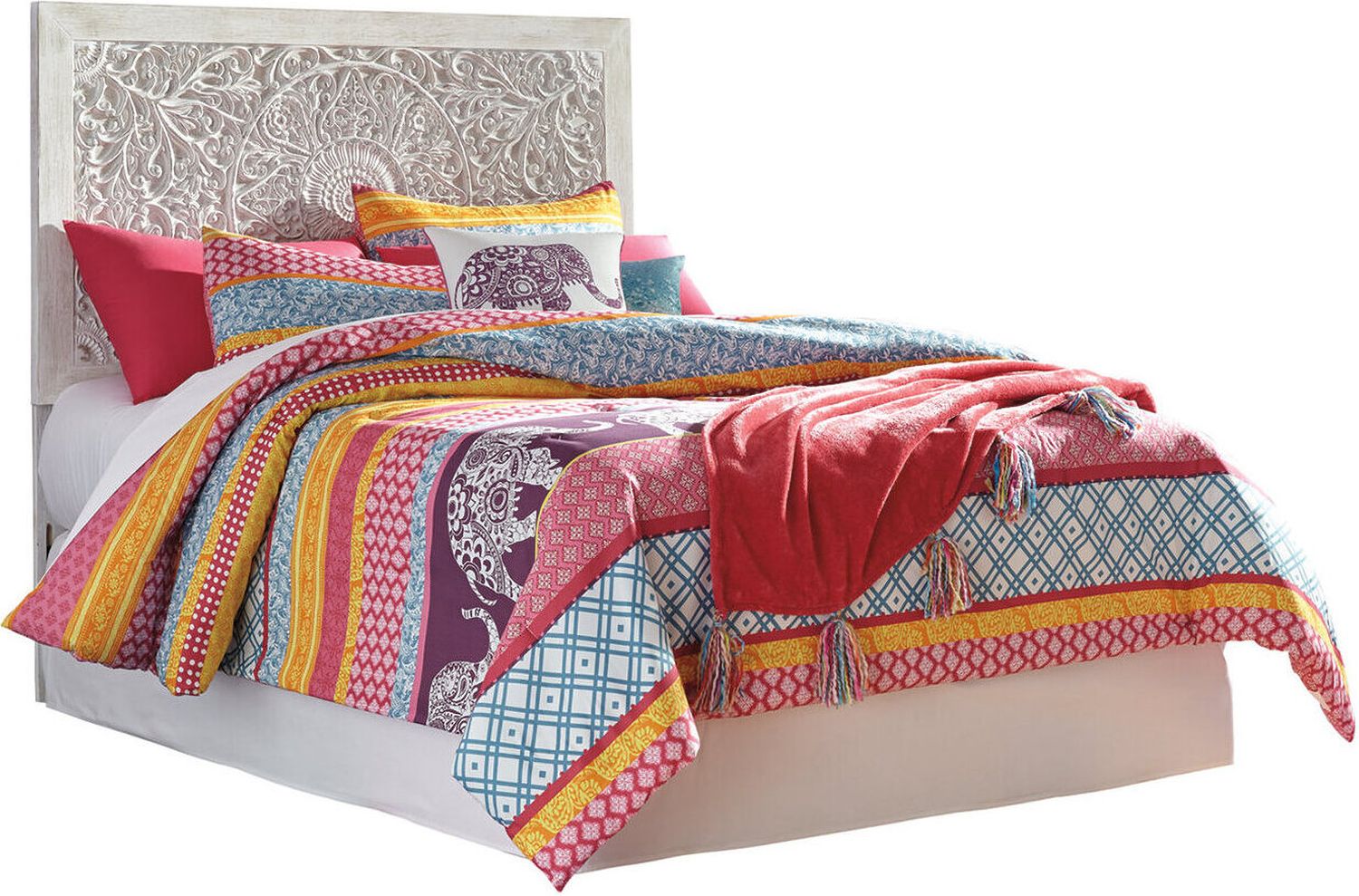 Paxberry Whitewash Full Panel Bed B181B2