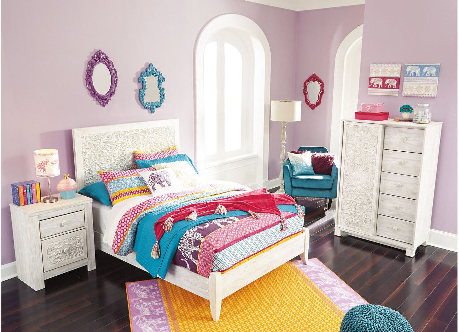 Paxberry Whitewash Full Panel Bed B181B2