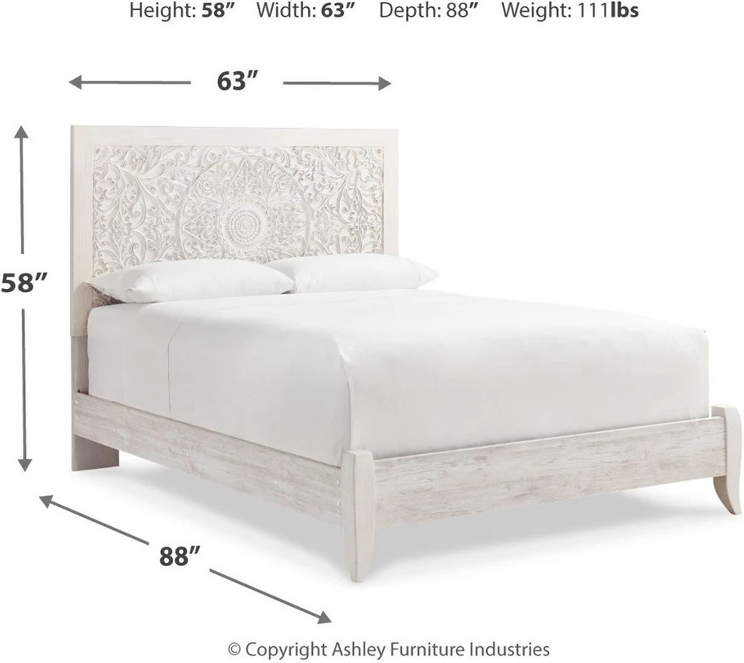 Paxberry Whitewash Queen Panel Bed B181B6