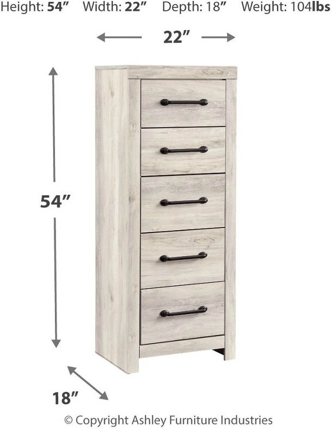 Cambeck White Wash Narrow Chest B19211