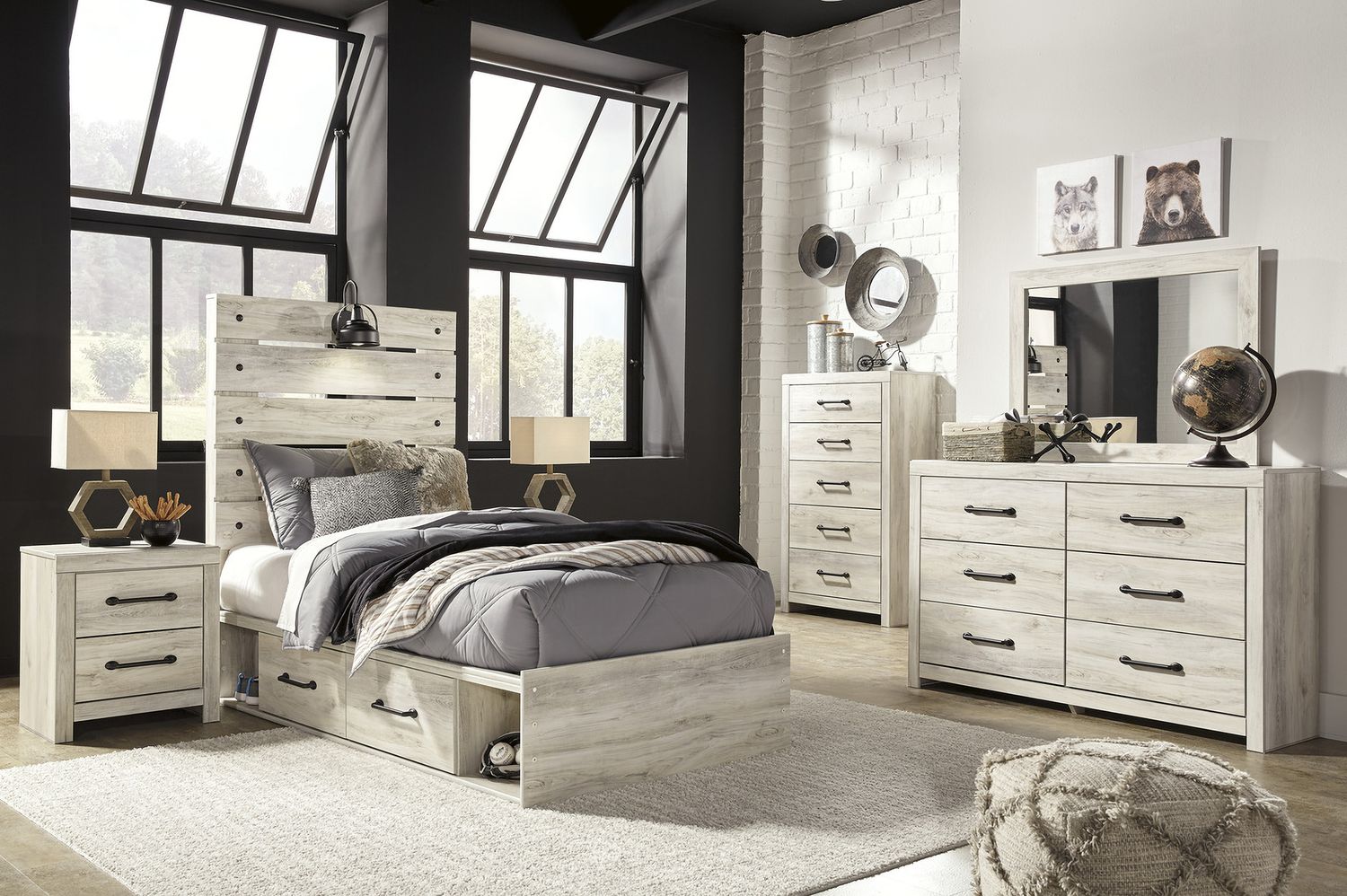 Cambeck White Wash Five Drawer Chest B19246