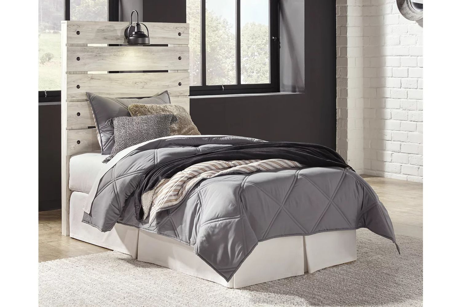 Cambeck Whitewash Twin Panel Headboard Only B19253