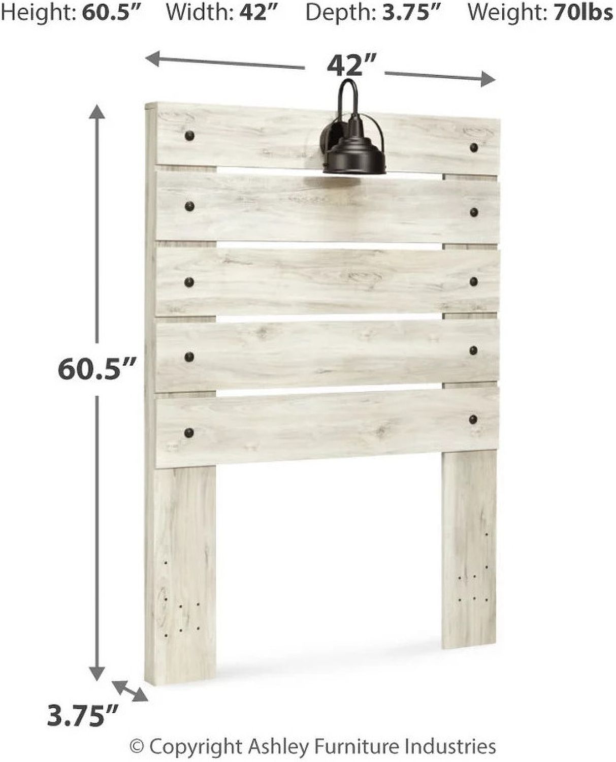 Cambeck Whitewash Twin Panel Headboard Only B19253