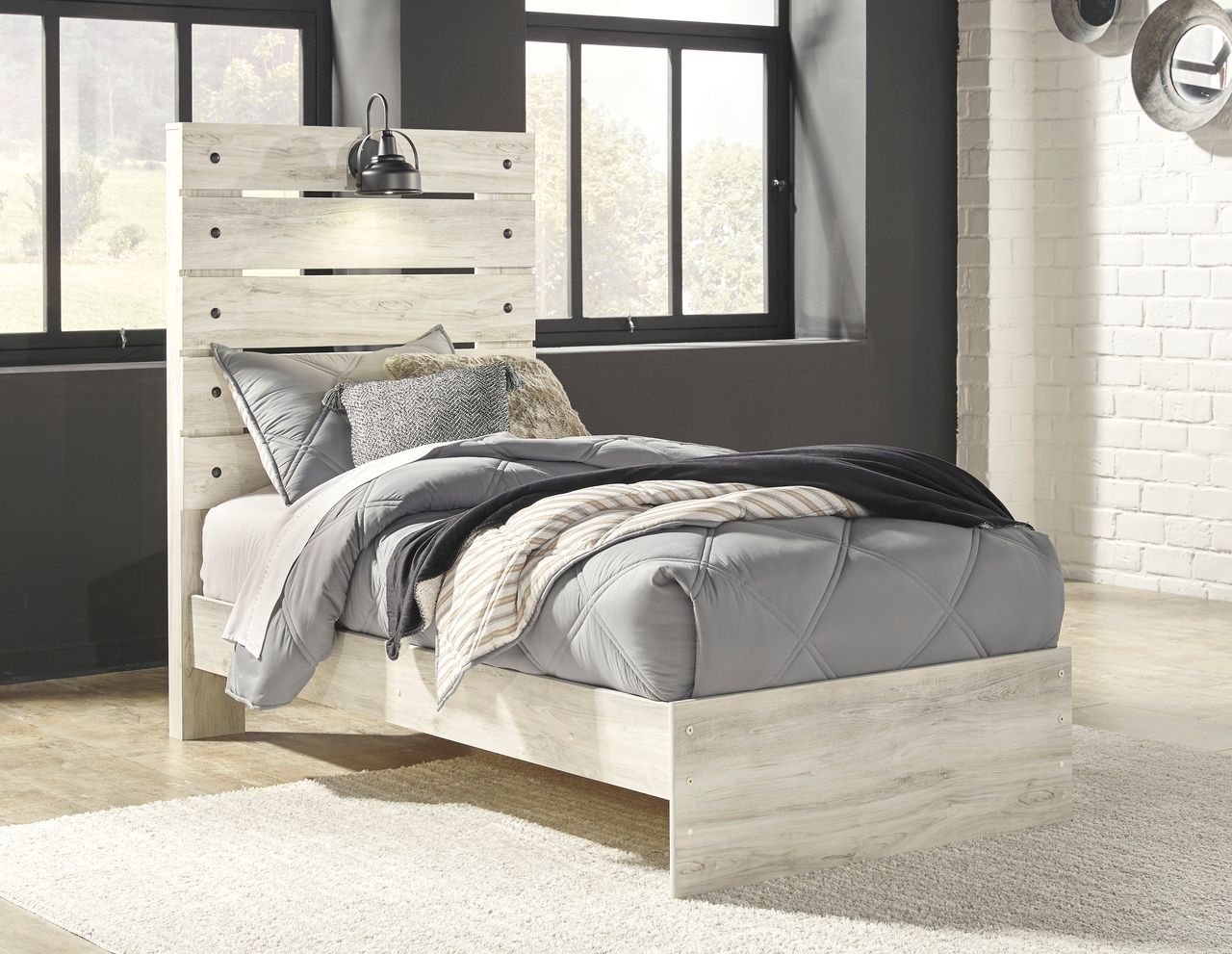 Cambeck Whitewash Twin Panel Headboard Only B19253