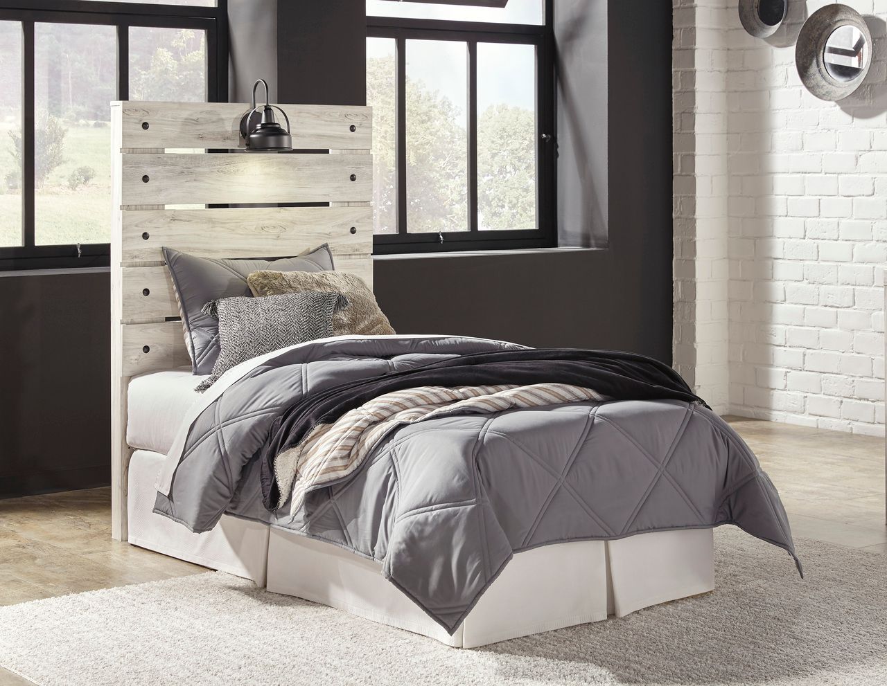 Cambeck Whitewash Twin Panel Headboard Only B19253