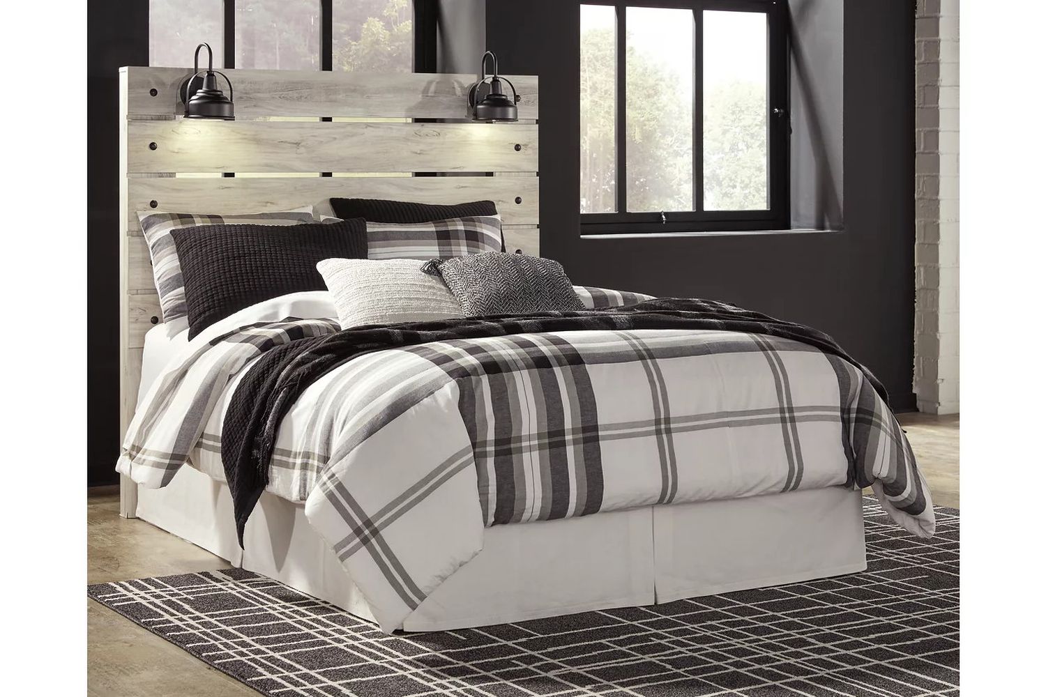 Cambeck White Wash Queen Panel Headboard Only B19257