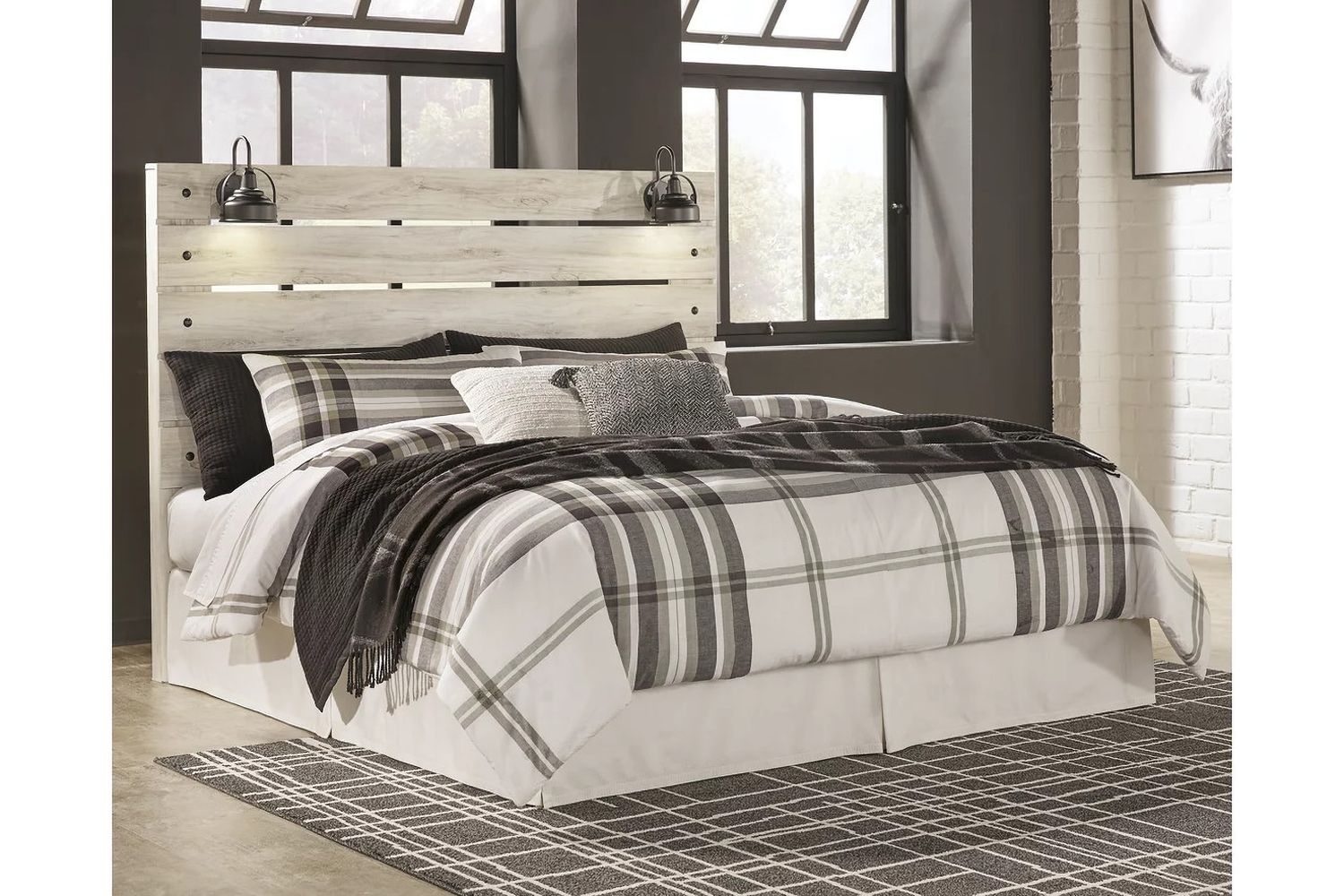 Cambeck White Wash King Panel Headboard Only B19258