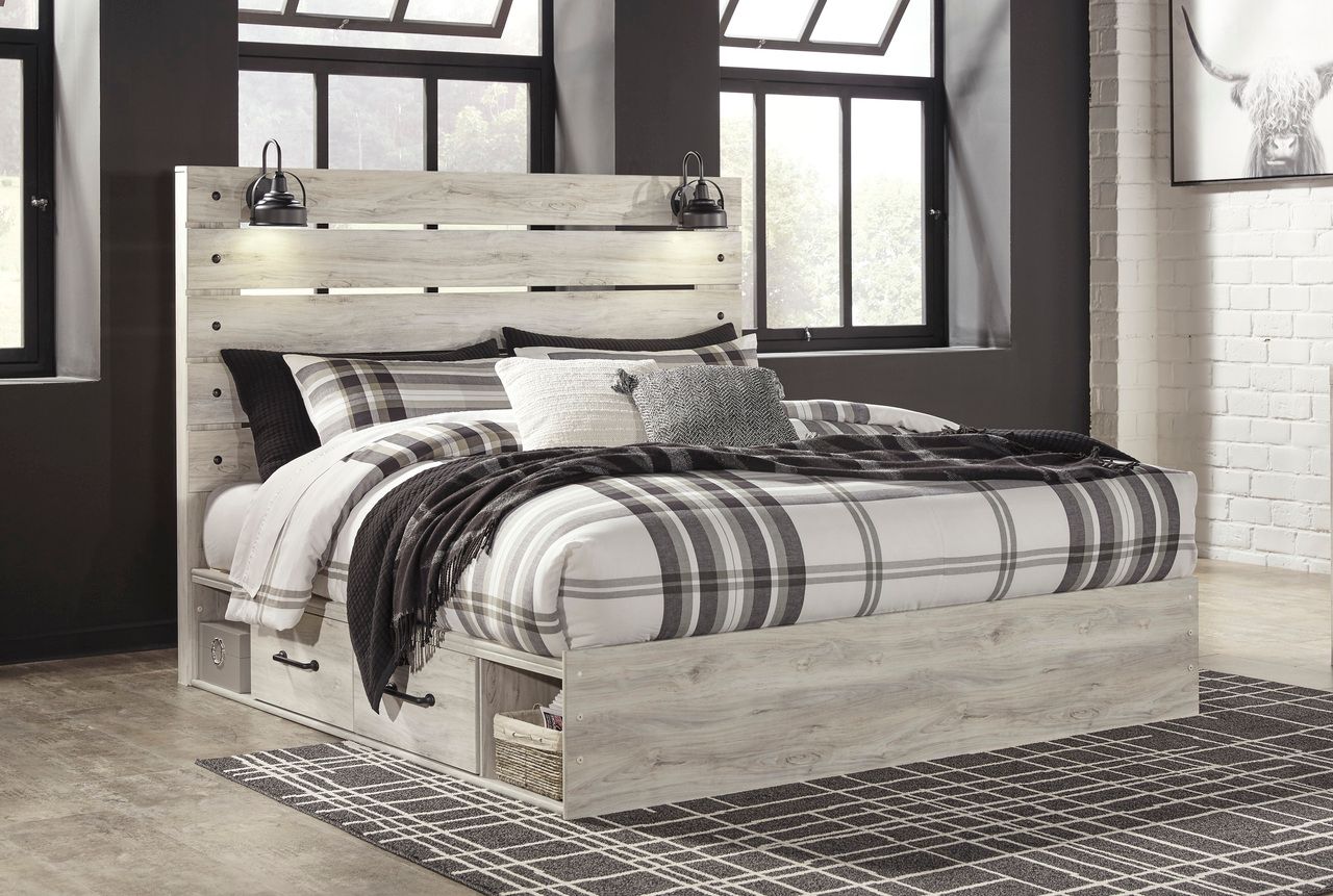 Cambeck White Wash King Panel Headboard Only B19258