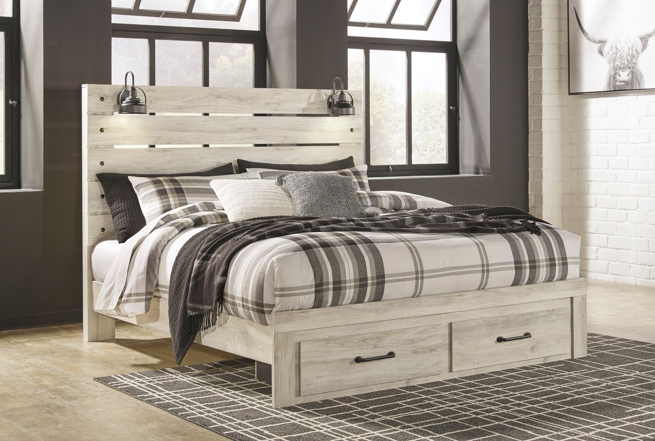 Cambeck White Wash King Panel Headboard Only B19258