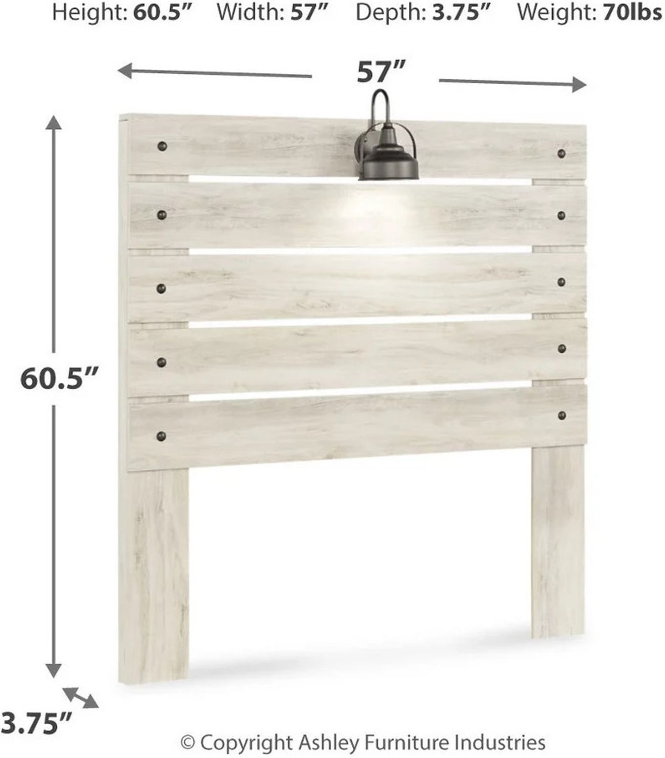 Cambeck Whitewash Full Panel Headboard Only B19287