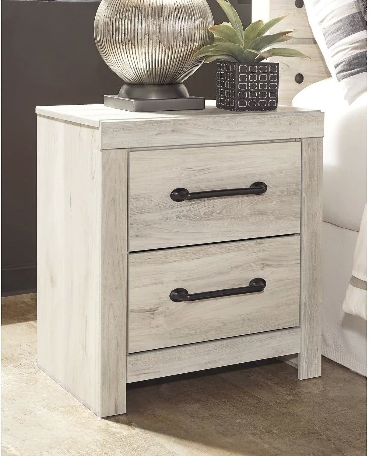 Cambeck White Wash Two Drawer Night Stand B19292