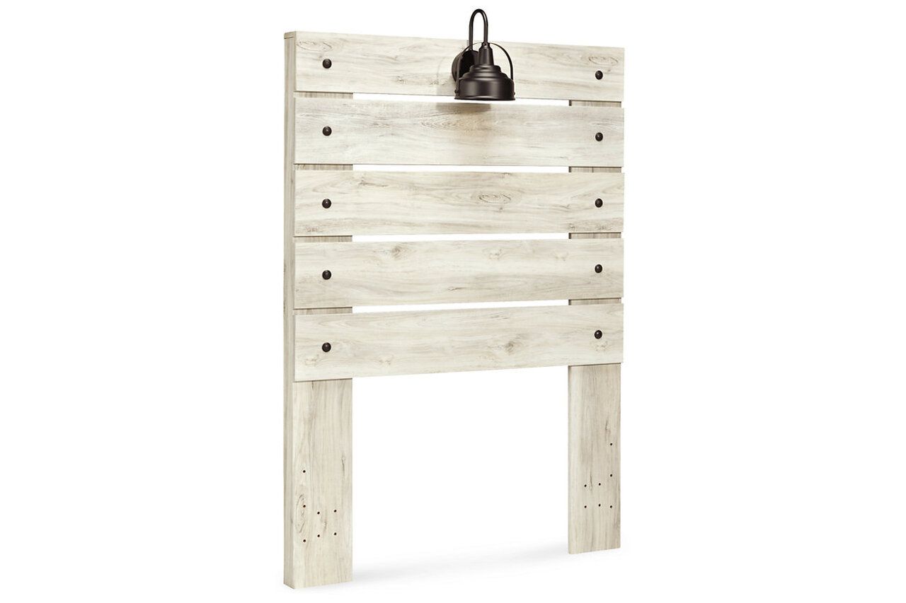 Cambeck Whitewash Twin Panel Bed with One Side Storage B192B13