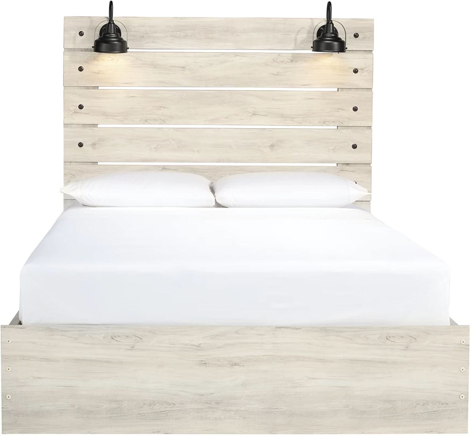 Cambeck Whitewash Queen Panel Bed with One Side Storage B192B17