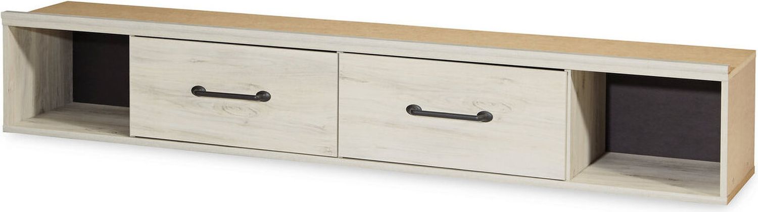 Cambeck Whitewash Queen Panel Bed with One Side Storage B192B17