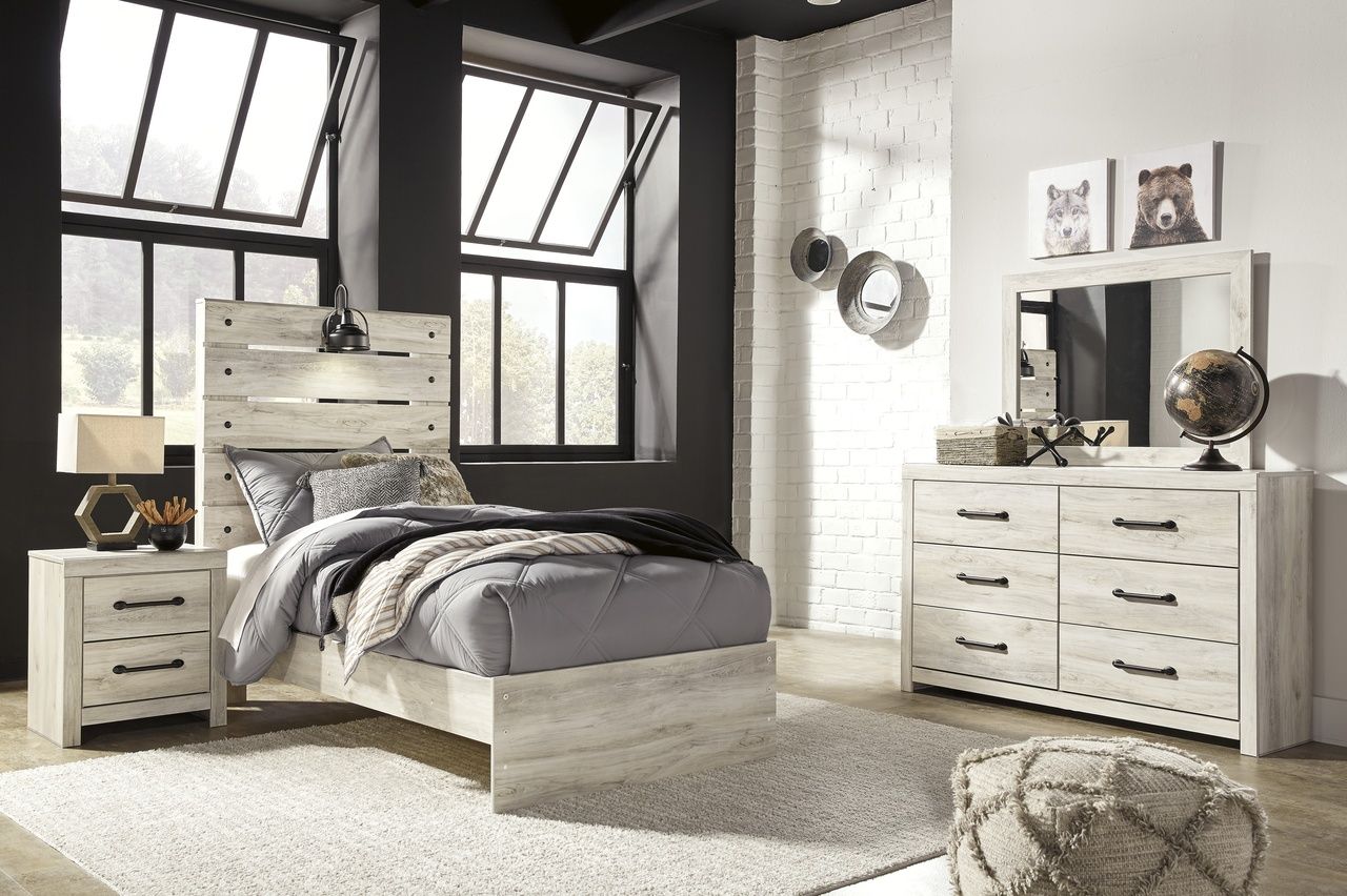 Cambeck Whitewash Twin Panel Bed B192B2
